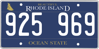RI license plate 925969