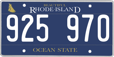 RI license plate 925970