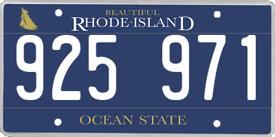 RI license plate 925971