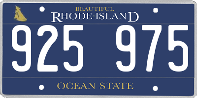RI license plate 925975