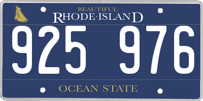 RI license plate 925976
