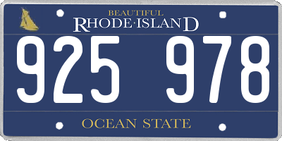 RI license plate 925978
