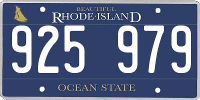 RI license plate 925979