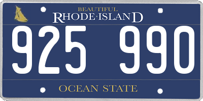 RI license plate 925990