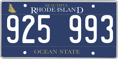 RI license plate 925993