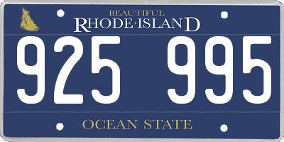 RI license plate 925995