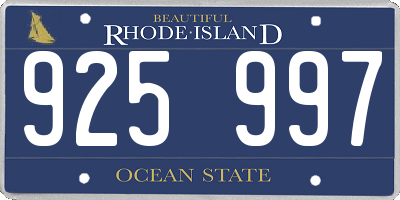 RI license plate 925997