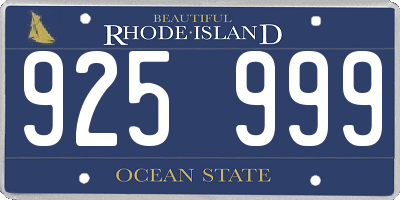 RI license plate 925999