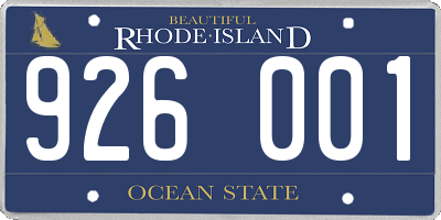 RI license plate 926001