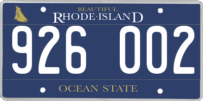RI license plate 926002