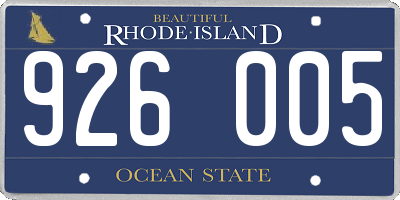 RI license plate 926005