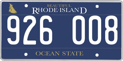 RI license plate 926008