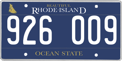 RI license plate 926009