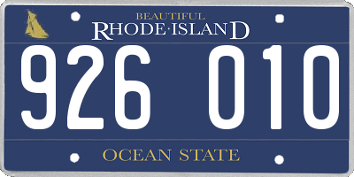RI license plate 926010