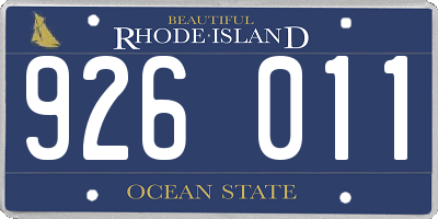 RI license plate 926011