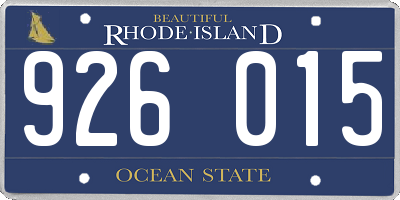 RI license plate 926015