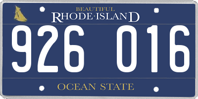 RI license plate 926016