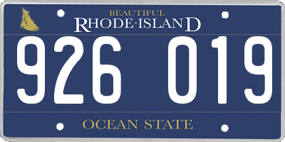 RI license plate 926019