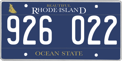 RI license plate 926022
