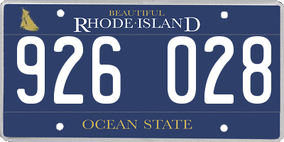 RI license plate 926028
