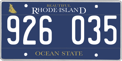 RI license plate 926035
