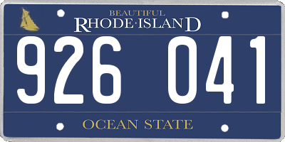 RI license plate 926041