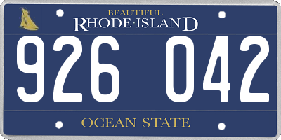 RI license plate 926042