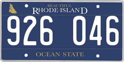 RI license plate 926046