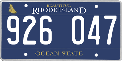RI license plate 926047