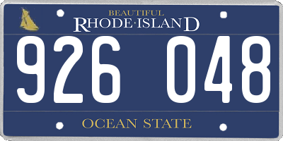 RI license plate 926048