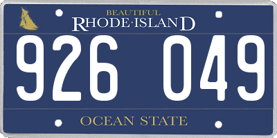 RI license plate 926049