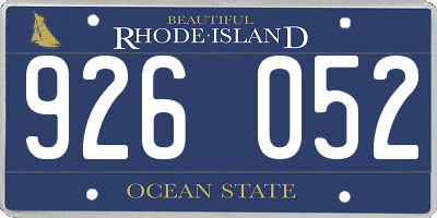 RI license plate 926052