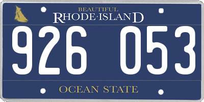 RI license plate 926053