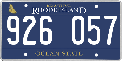 RI license plate 926057