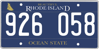 RI license plate 926058