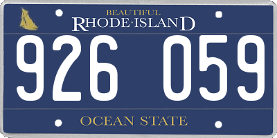 RI license plate 926059