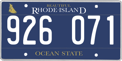 RI license plate 926071