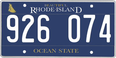 RI license plate 926074