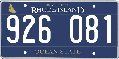RI license plate 926081