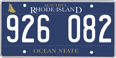 RI license plate 926082