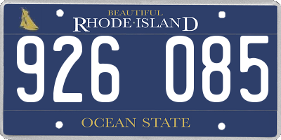 RI license plate 926085