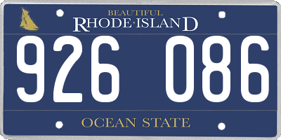 RI license plate 926086
