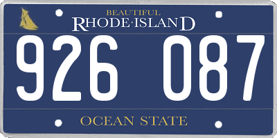 RI license plate 926087