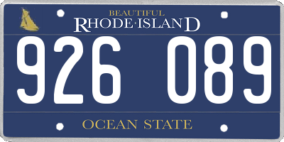 RI license plate 926089