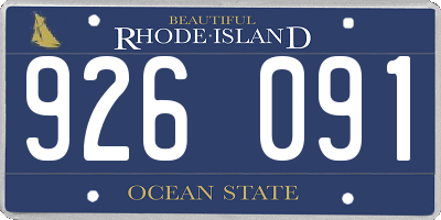 RI license plate 926091