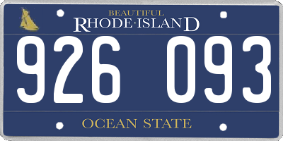 RI license plate 926093