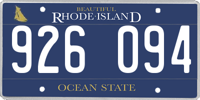 RI license plate 926094