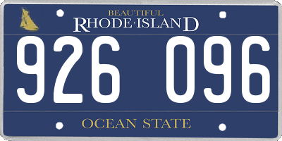 RI license plate 926096