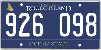 RI license plate 926098