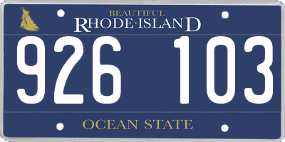 RI license plate 926103